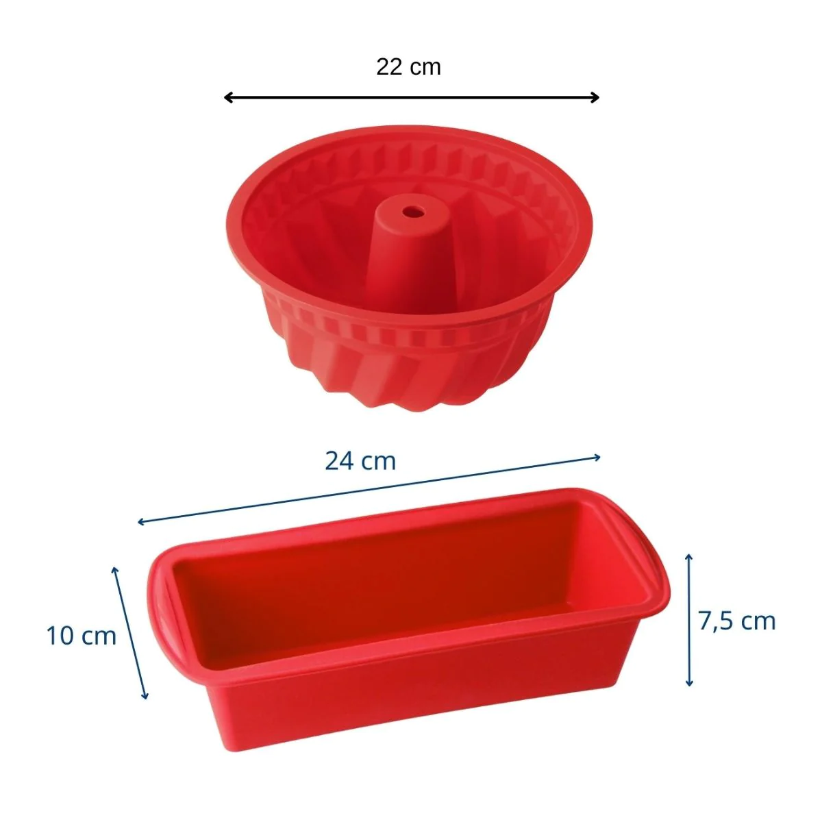 Moule à kougelhopf et moule à cakes en silicone rouge Dr. Oetker Flexx
