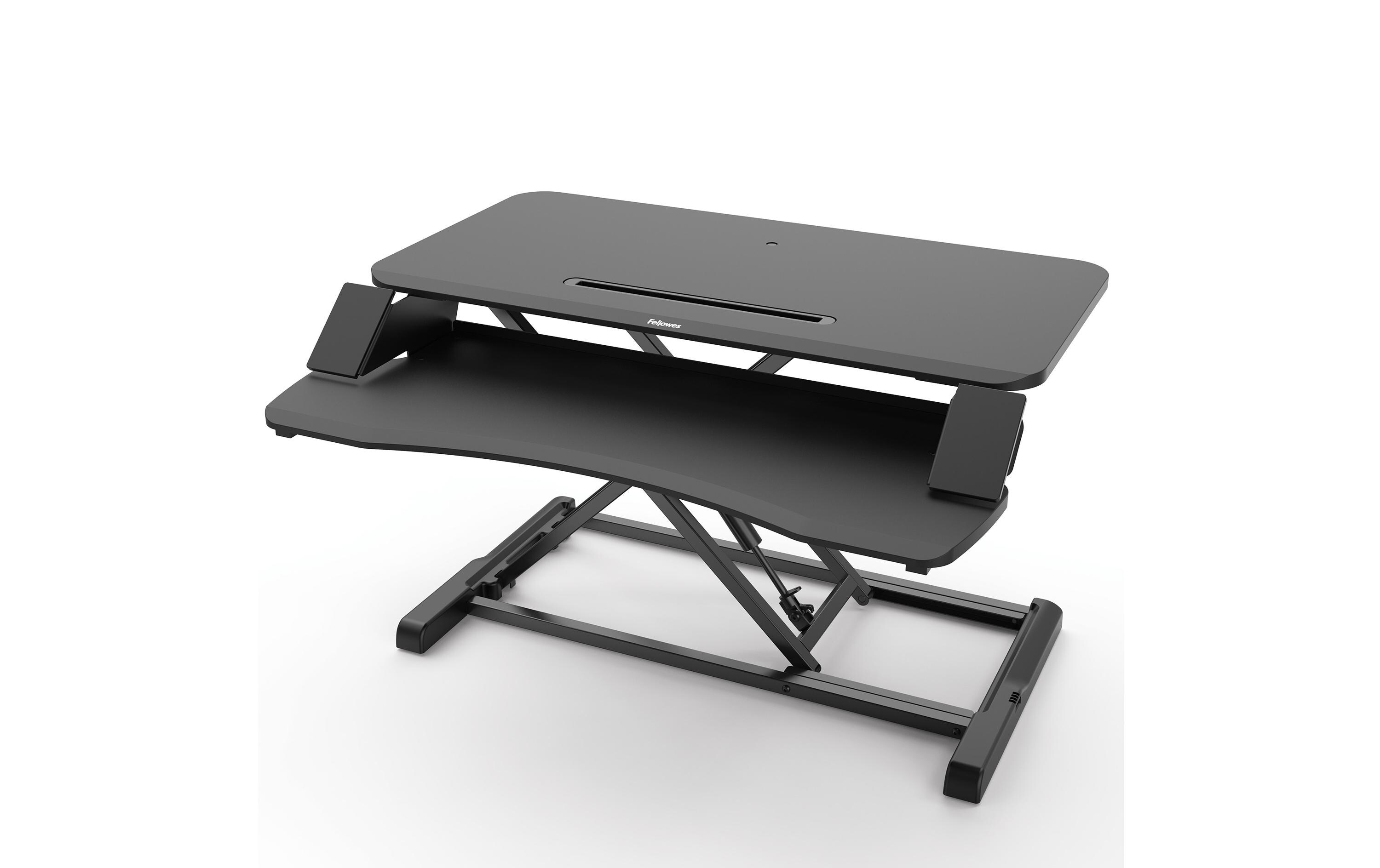 Bildschirm-Ständer Corsivo Schwarz<br>Sitz-Steh Workstation, höhenverstellbar