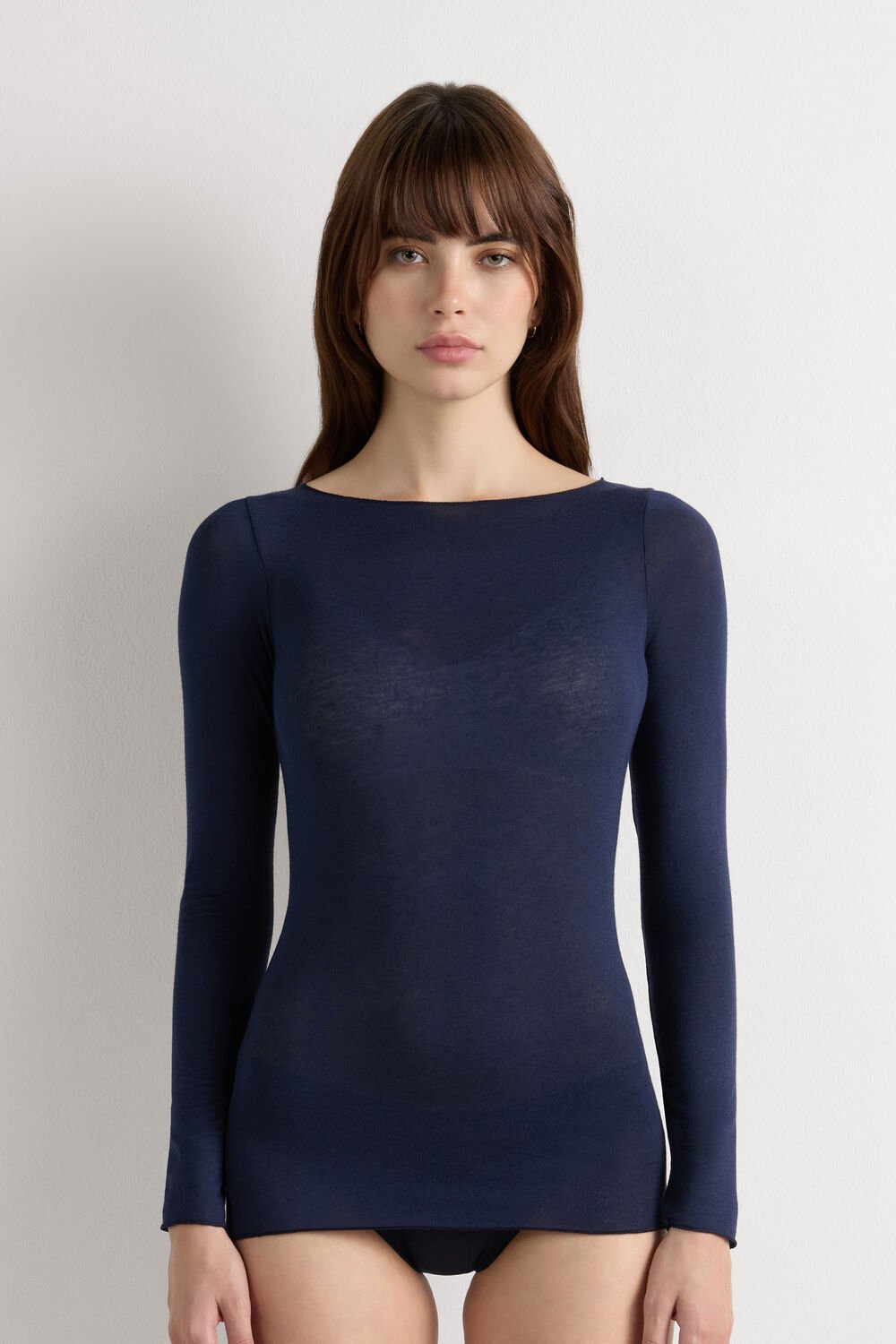Blusa ultraleve de cashmere com decote canoa