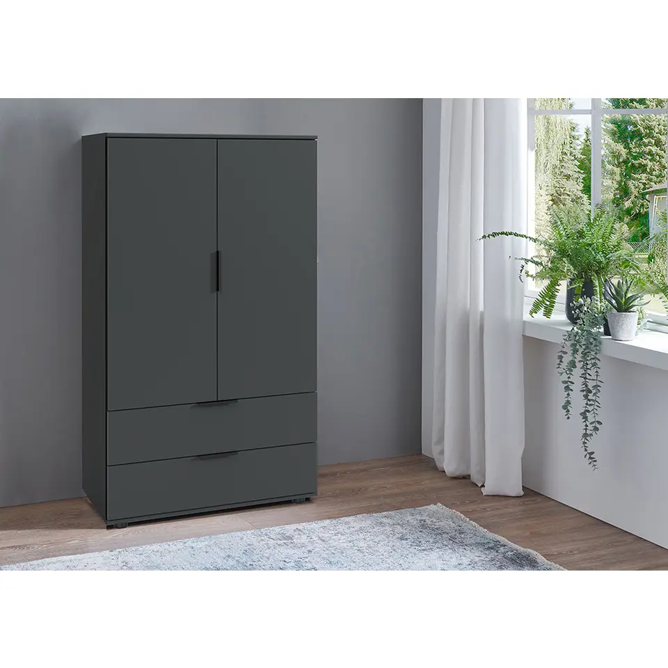 Kast Lucca 2-deurs - grafietkleur - 140x81x40 cm