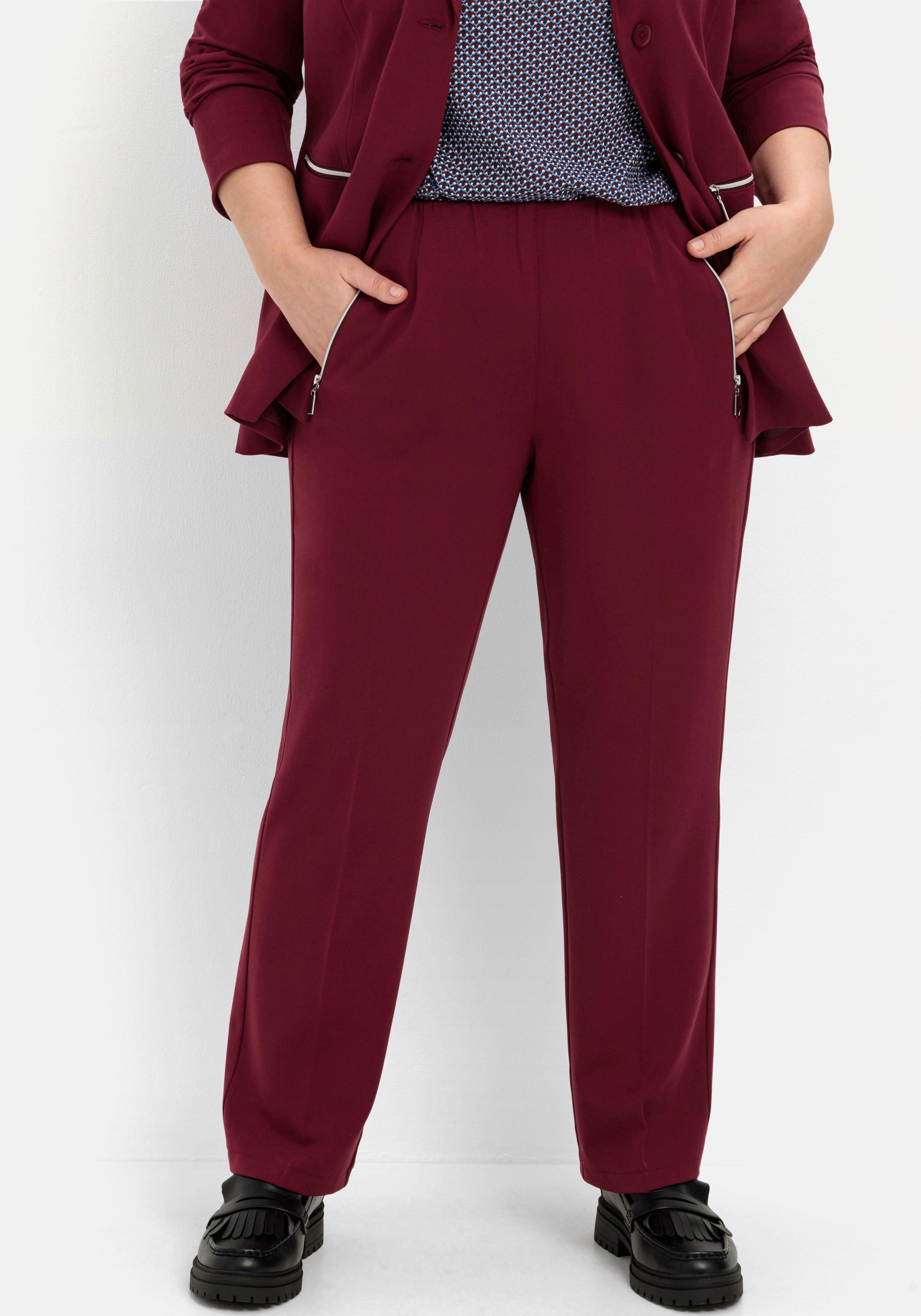 Schlupfhose mit Bügelfalten und Deko-Zipper