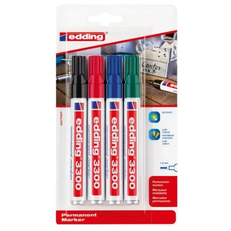 edding 3300 Permanentmarker, 1.5mm, 4 Stück