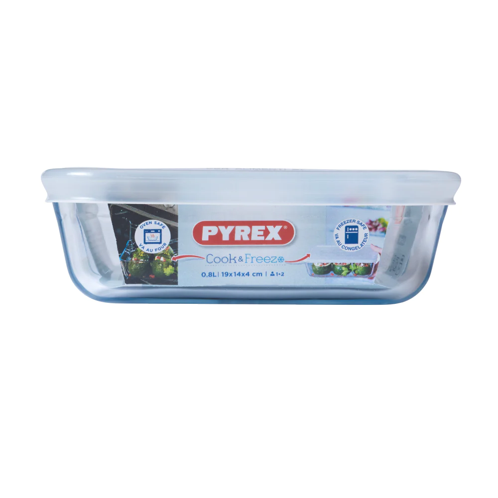 Plat rectangulaire 0,8 l en verre Pyrex