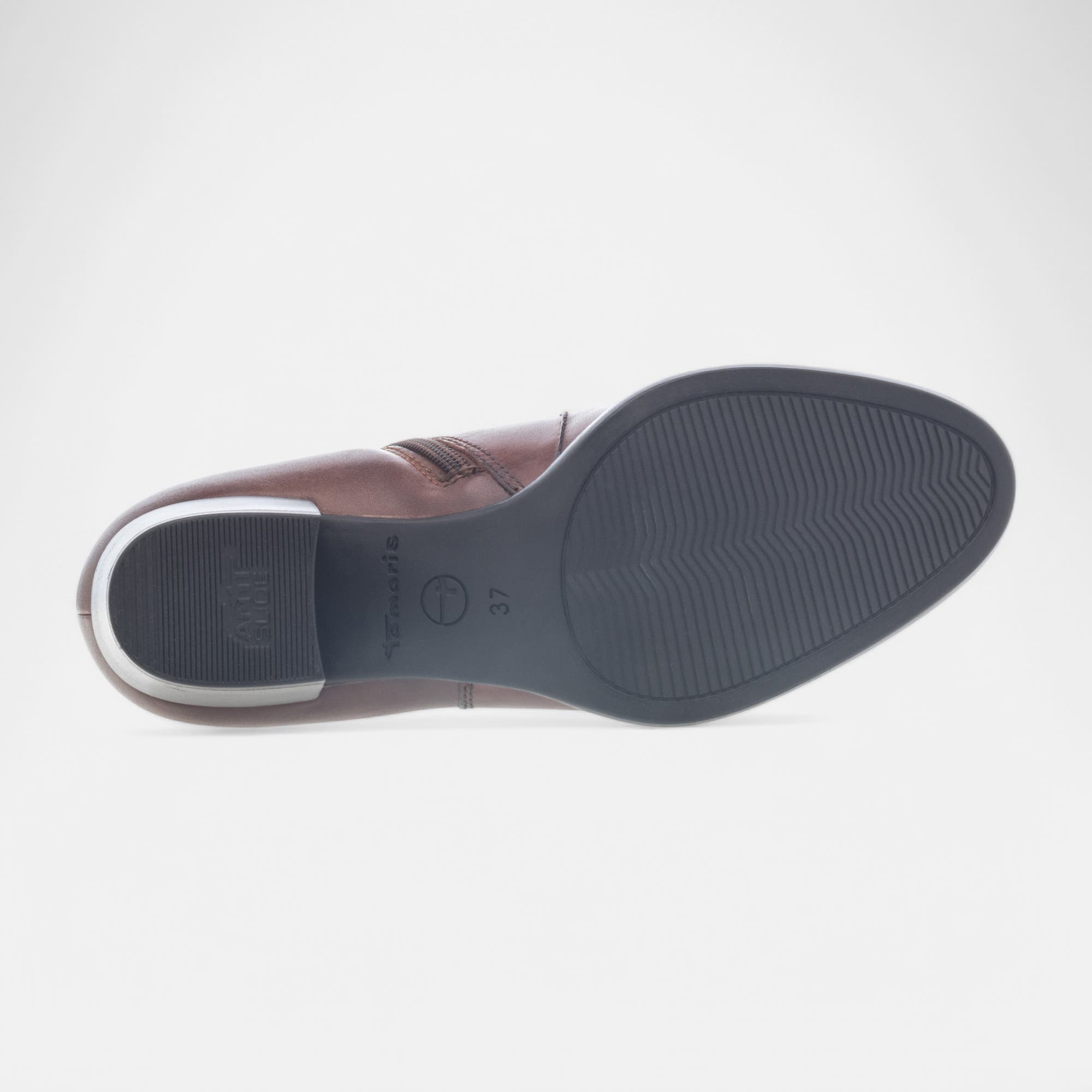 Bottines à talon Femme en cuir cognac