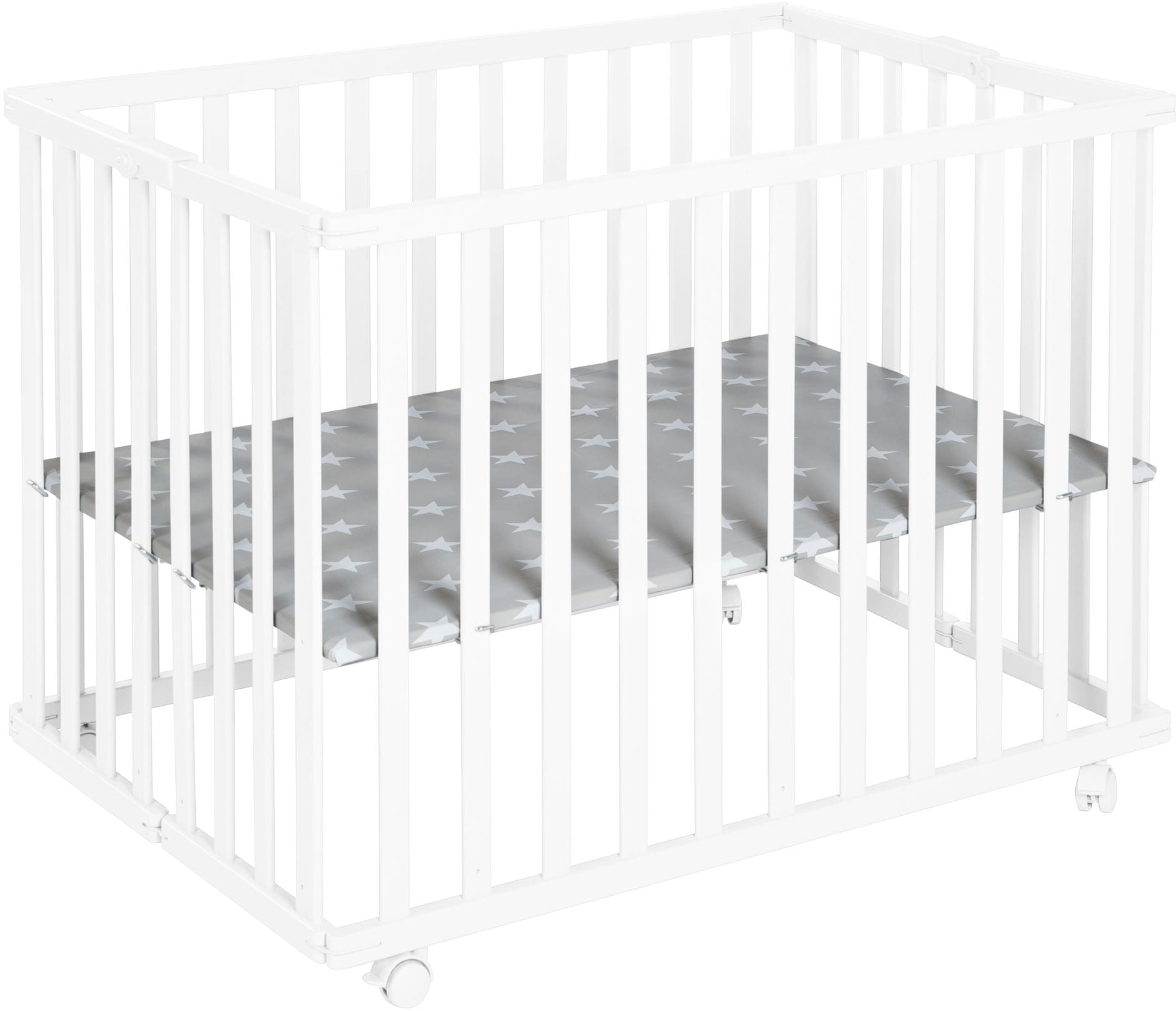 roba® Laufgitter »Little Stars, weiss, 74x100 cm« mit Folienboden