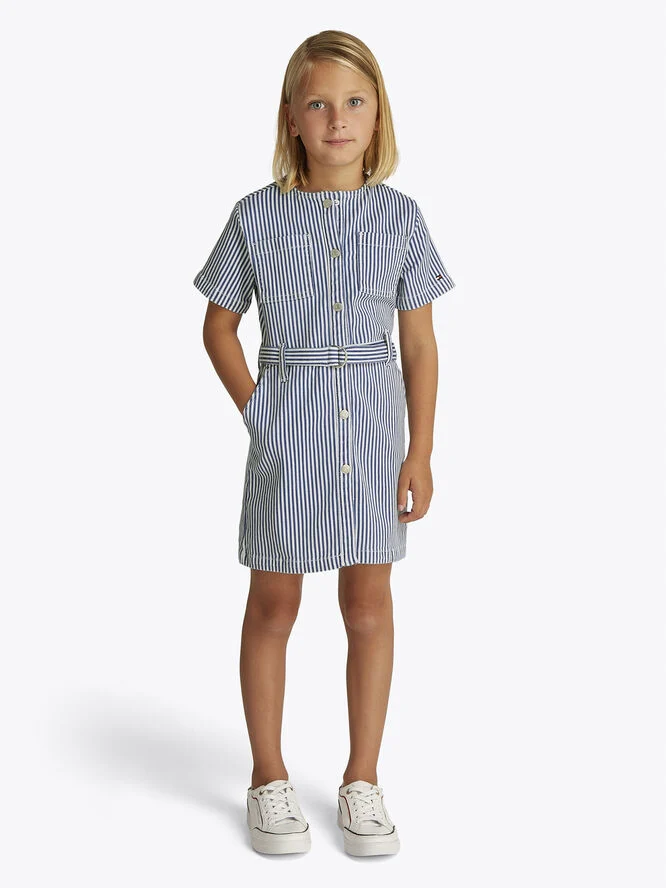 Tommy Hilfiger STRIPED DENIM DRESS SS Stripe