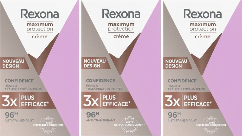 Rexona - Maximum Protection Confidence - Crèmige Antitranspirant - 3x45 ml