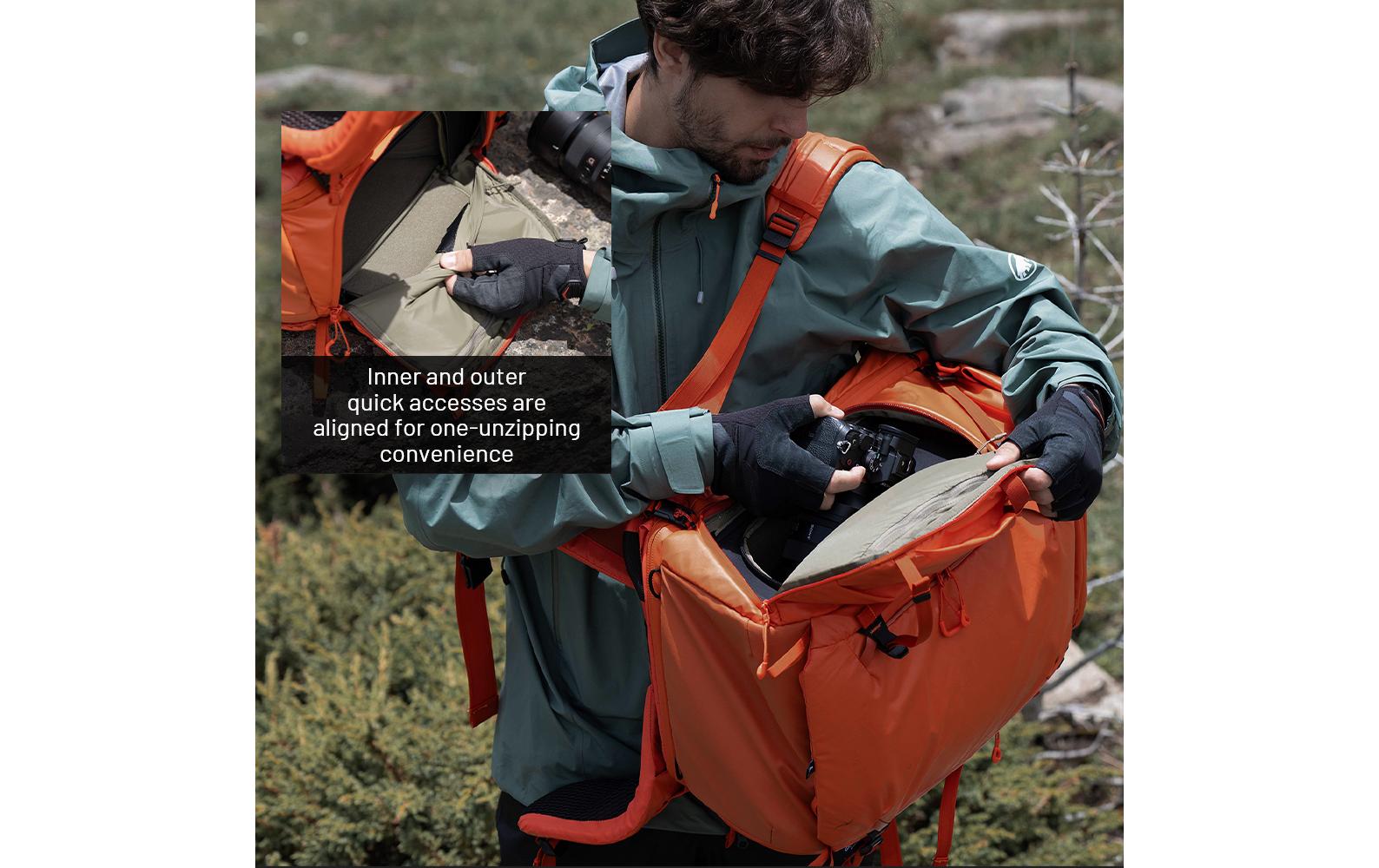 Fotorucksack OnePro Flex + Camera Insert M 40 L, Orange<br>Stylischer Kamerarucksack