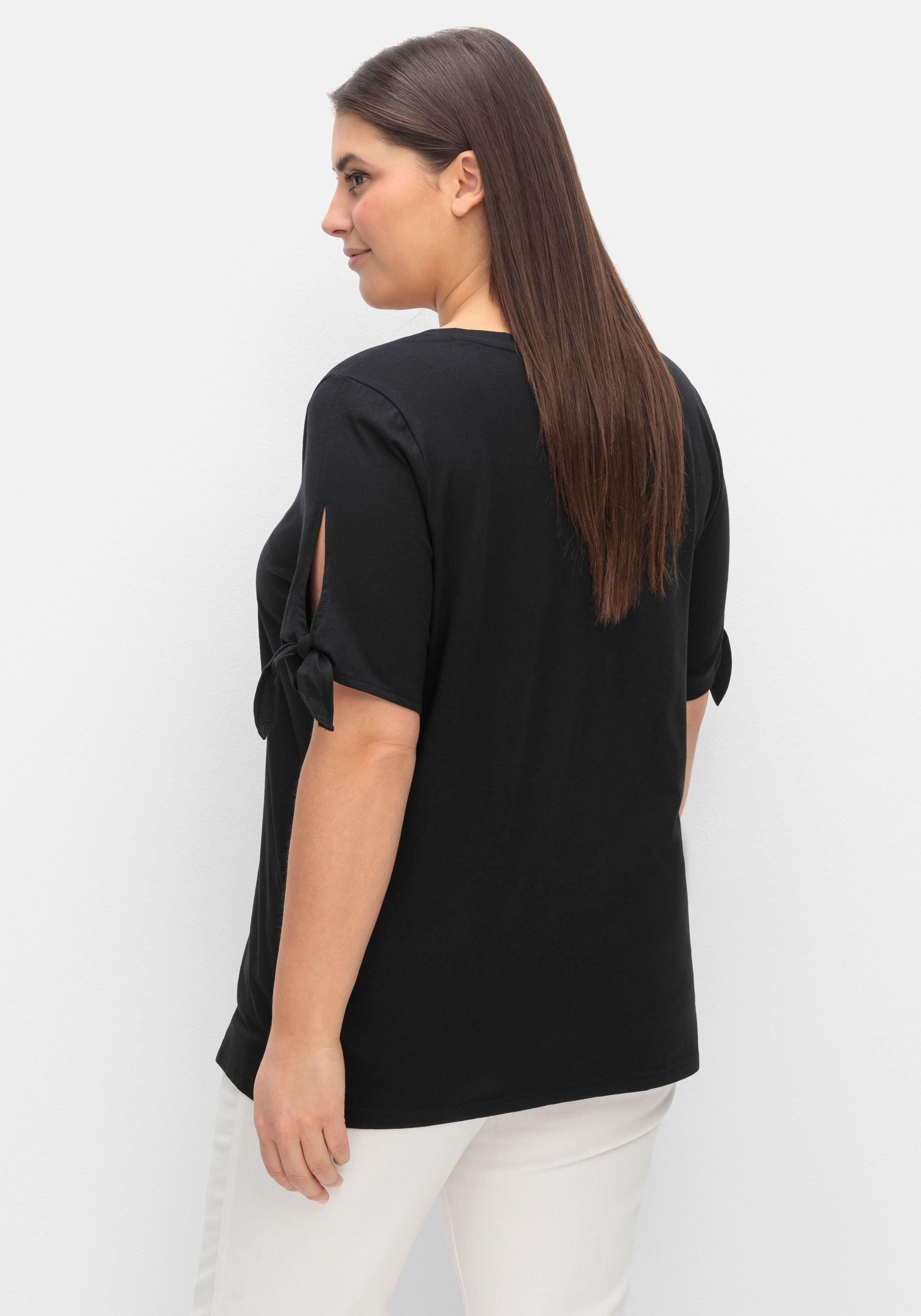 Shirt mit Knotendetail am Ärmelsaum