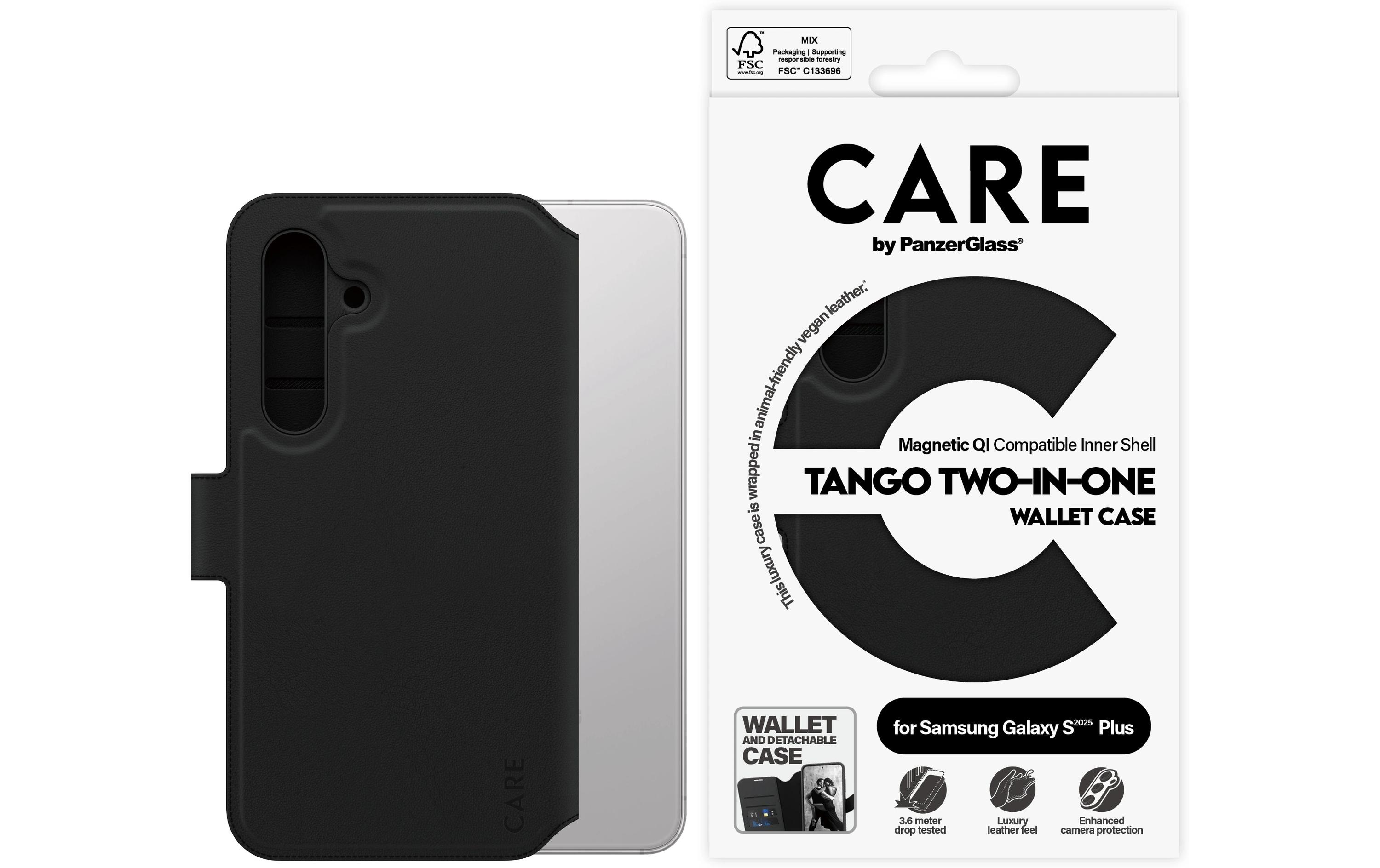 Back Cover Feature Tango 2-in-1 Galaxy S25+ SchwarzTango Two-in-one Portemonnaie Hülle mit QI
