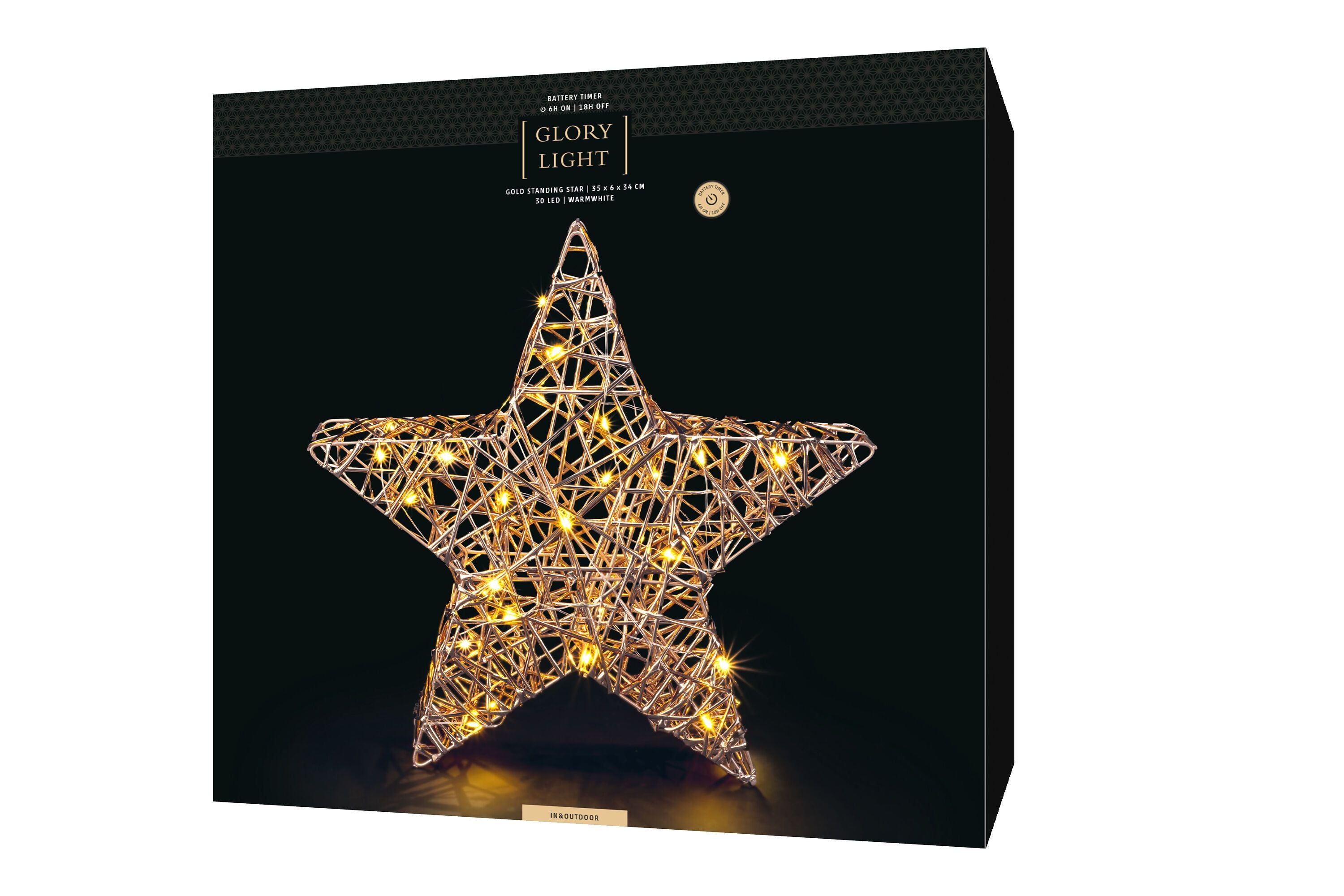 ASTRA LED Licht - Goldfarbig / B: 35.0 cm x T: 6.0 cm x H: 34.0 cm