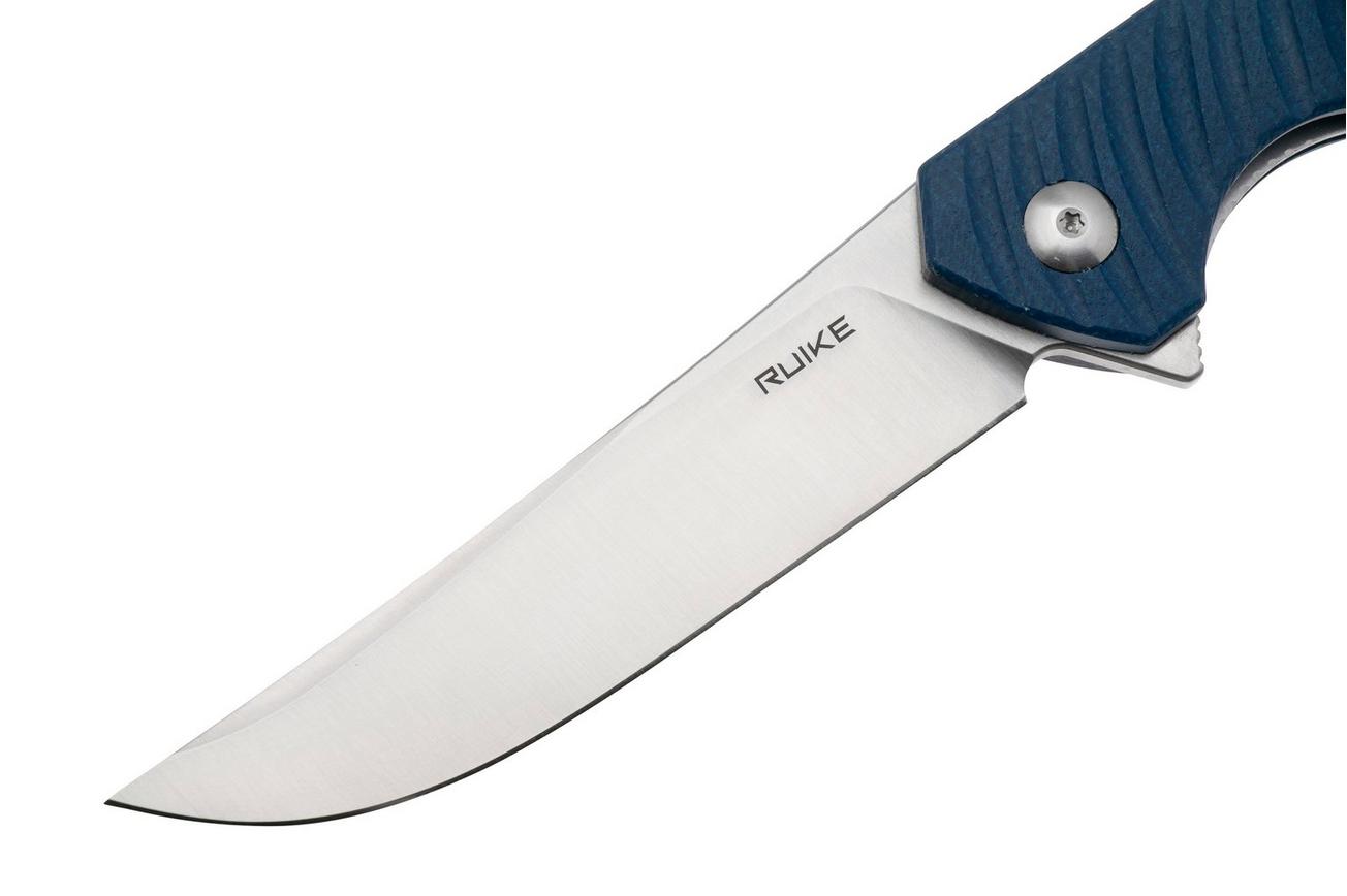 Ruike P122-ME Satin 14C28N, Blue Micarta, zakmes