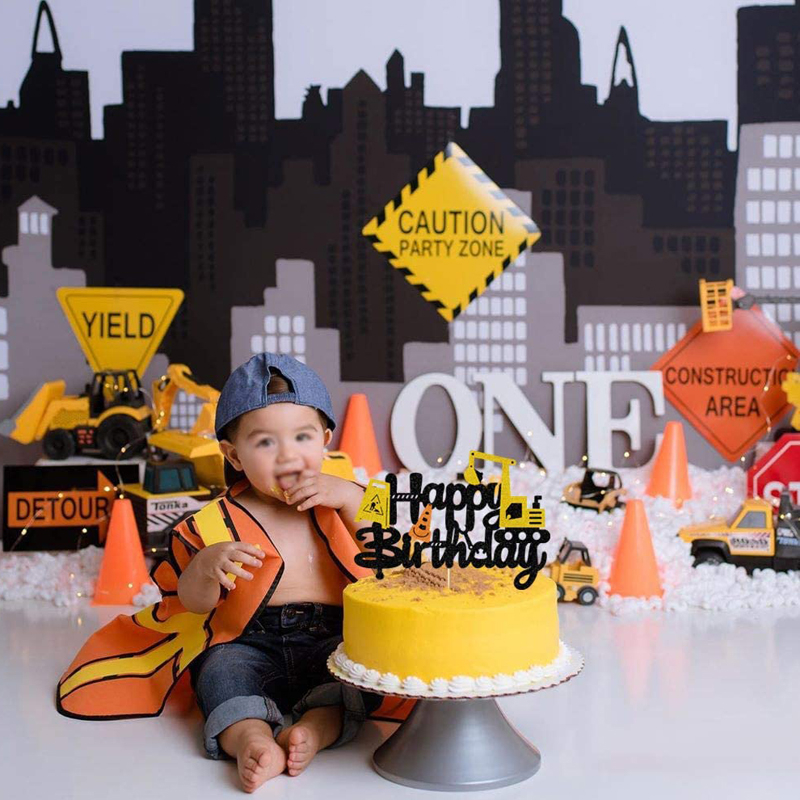 Kuchenstecker Happy Birthday Kinder Tortenstecker Topper Dekoration für Torten / Kuchen - Bagger