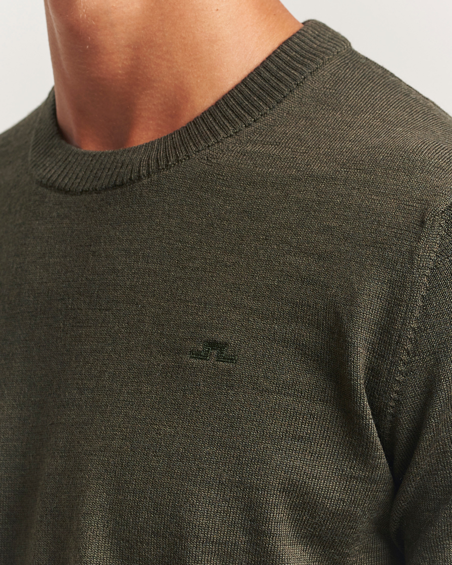 J.Lindeberg Keane Merino Crew Neck Forest Green Melange