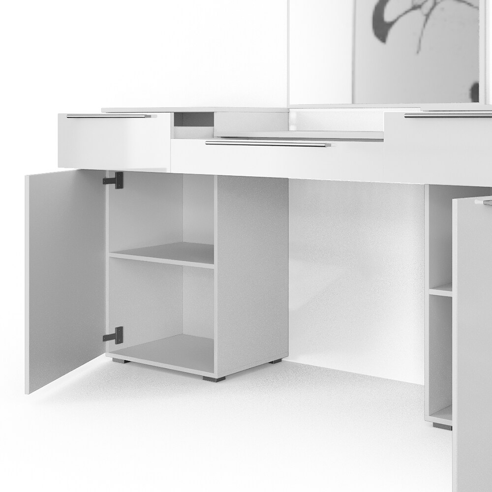 Vicco Schminktisch Lilli Frisiertisch Kommode Frisierkommode Spiegel Weiß inklusive Hocker