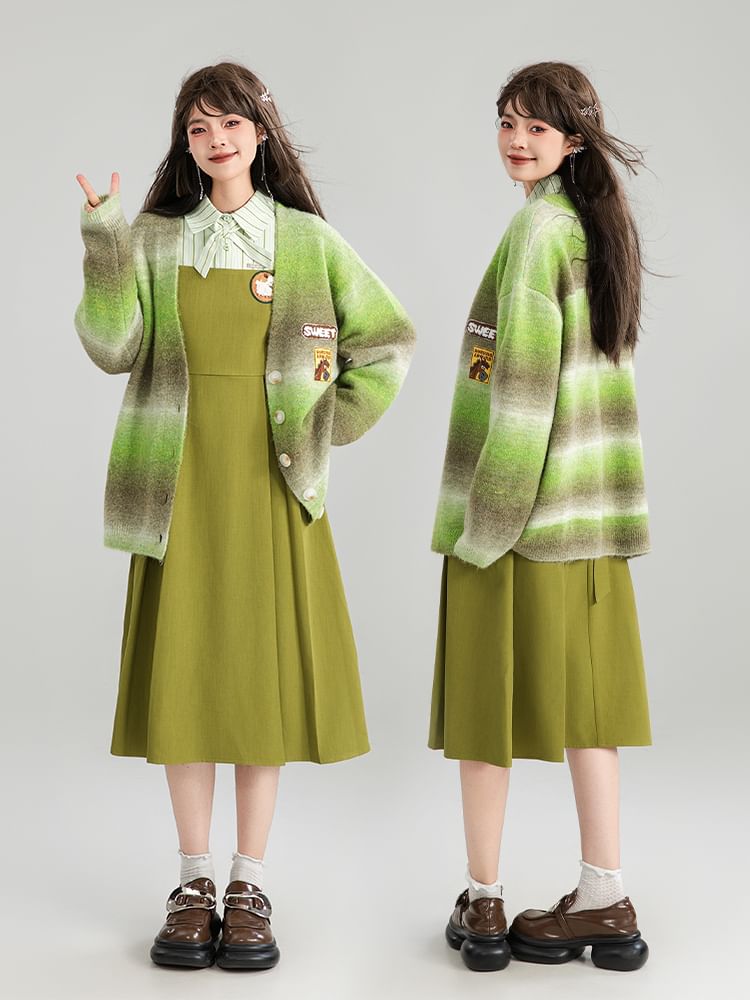Keiko Girl - V-hals cardigan met applicatie en knoopjes