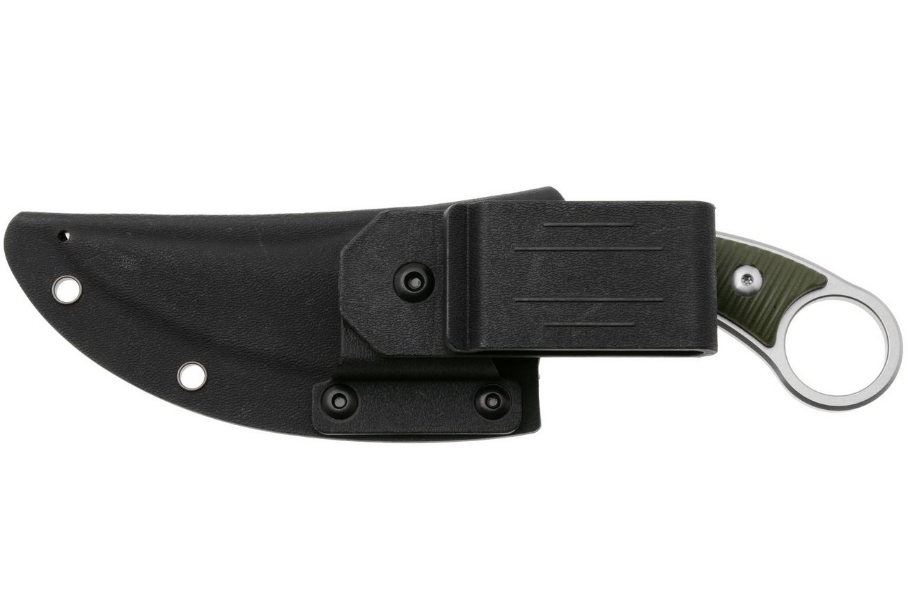 QSP Knife Viper QS166-B1 Stonewashed 10Cr15MoV, Green G10, vaststaand mes