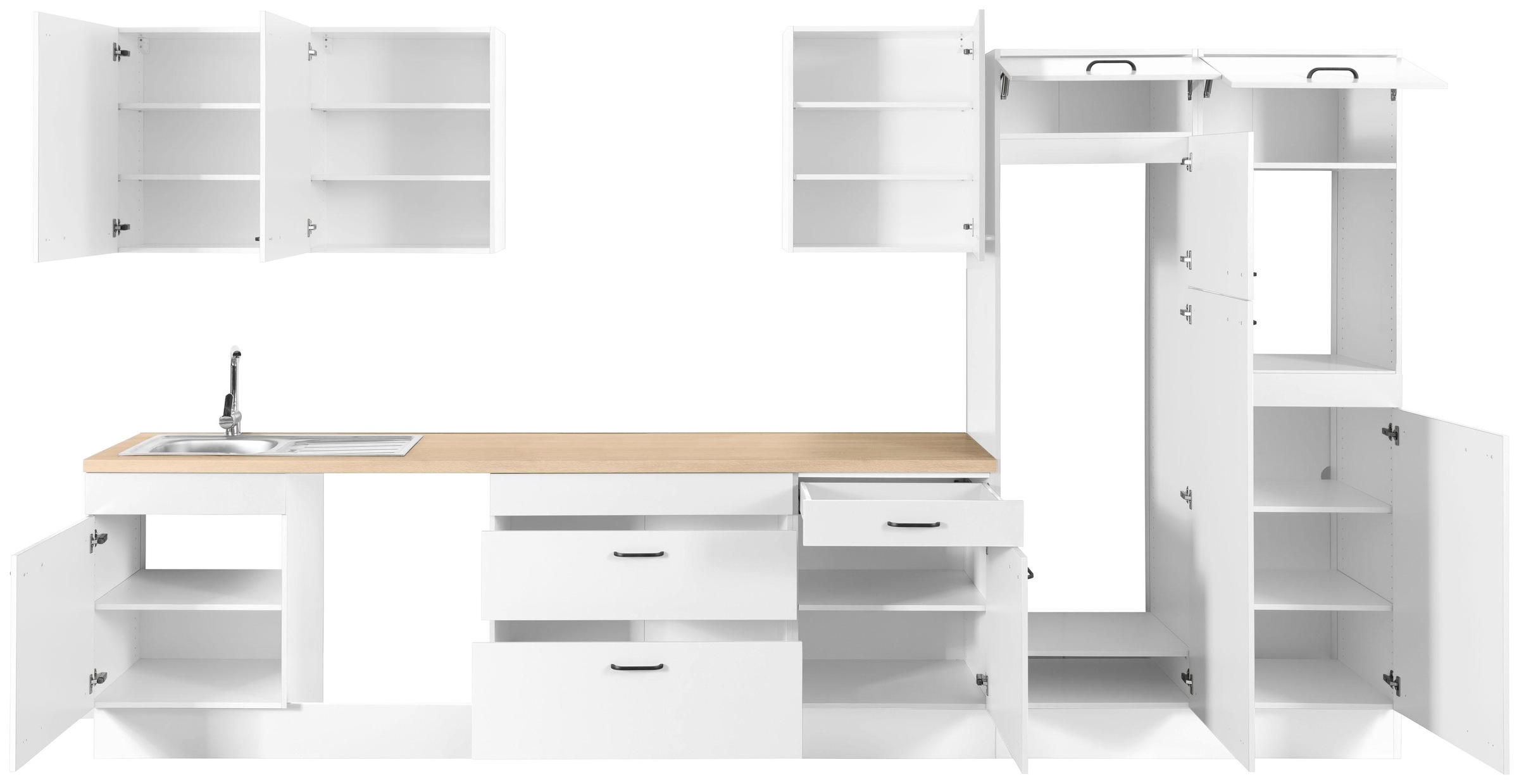 OPTIFIT Küchenzeile »Elga« Premium-Küche, Soft-Close-Funktion, grossen Vollauszügen, Breite 390 cm
