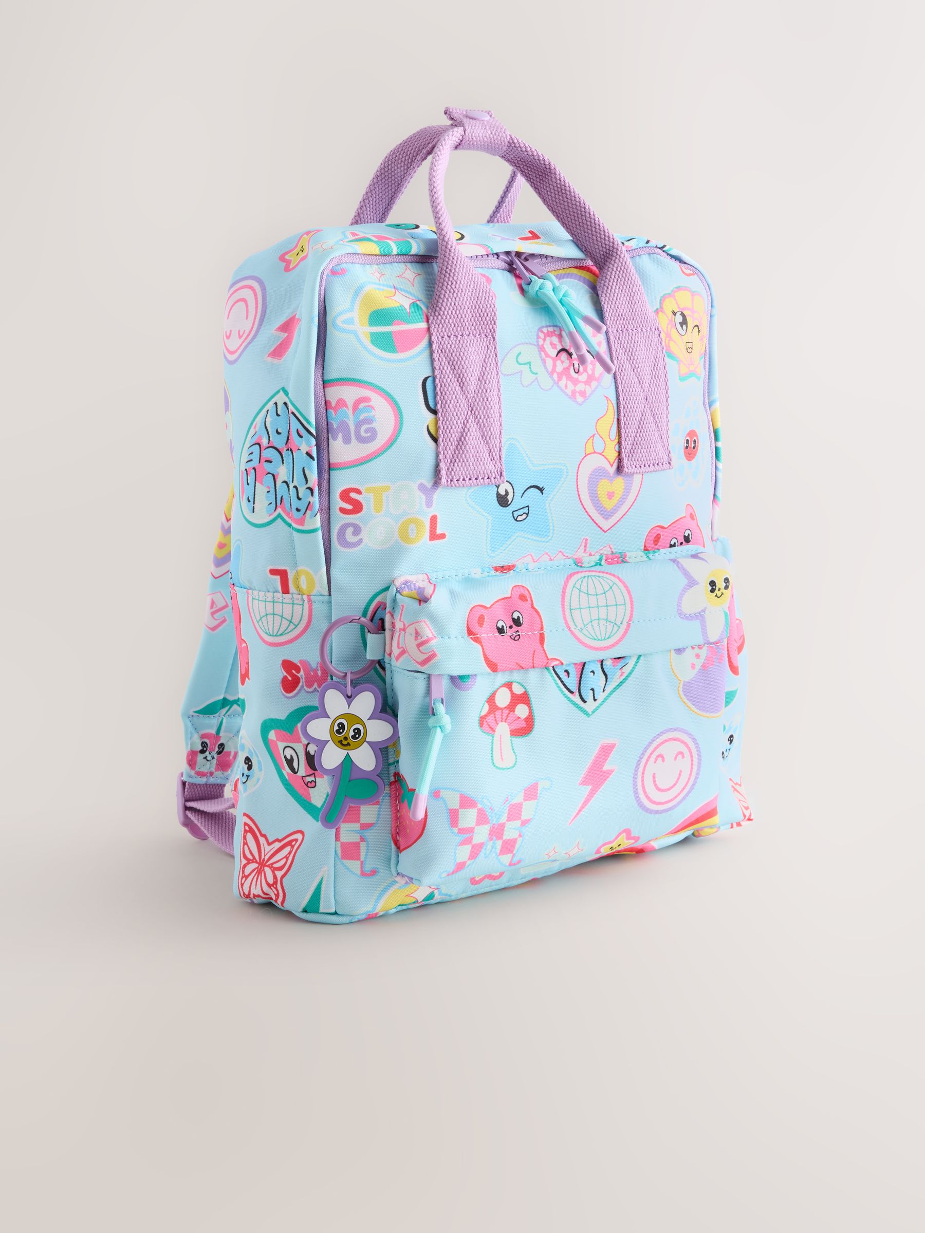 Blauw met figuurtjes - Rugzak