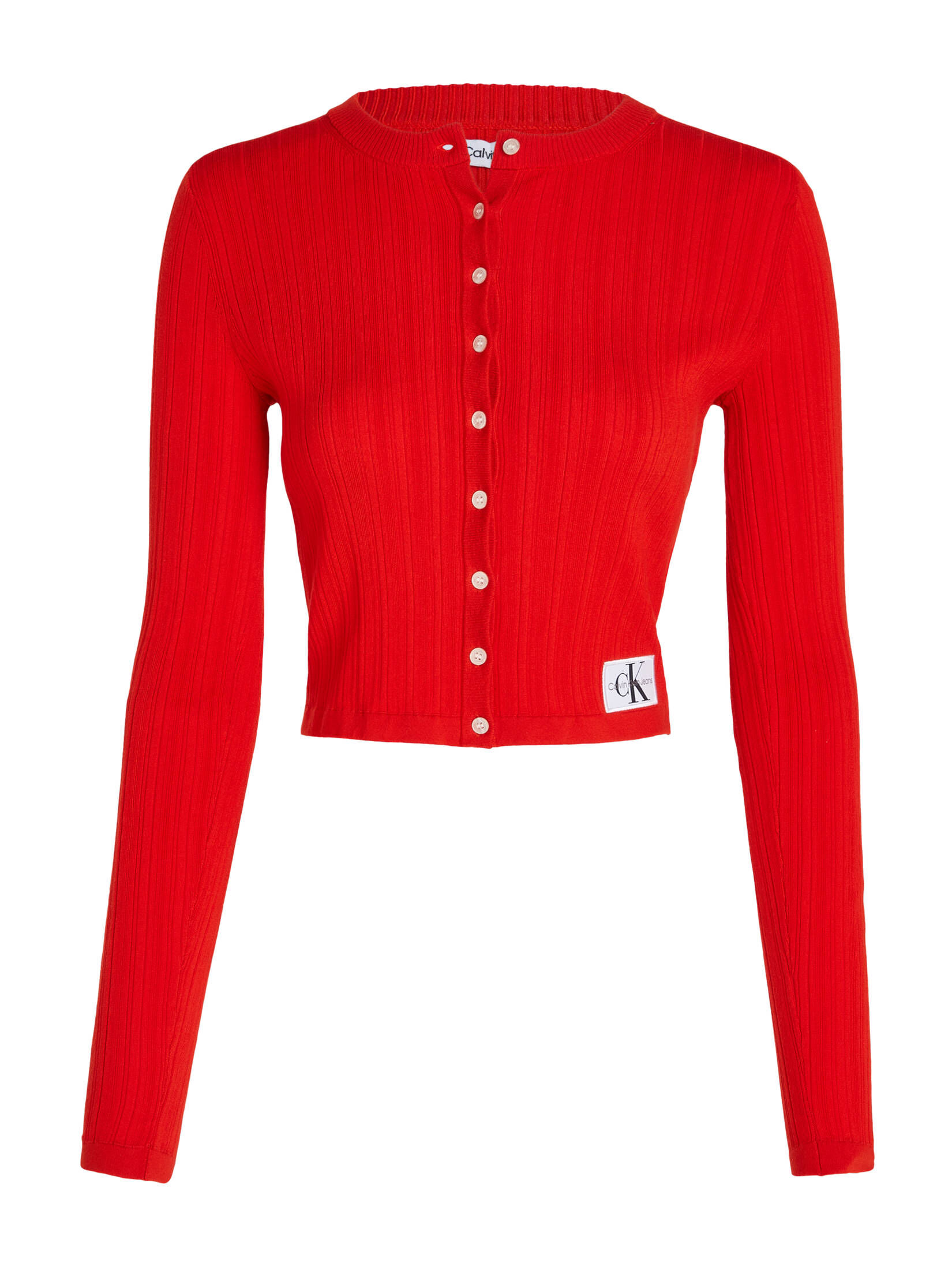 CALVIN KLEIN JEANS| Damen Cardigan aus geripptem Lyocell