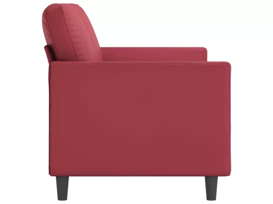 Canapé à 3 places Rouge bordeaux 180 cm Similicuir
