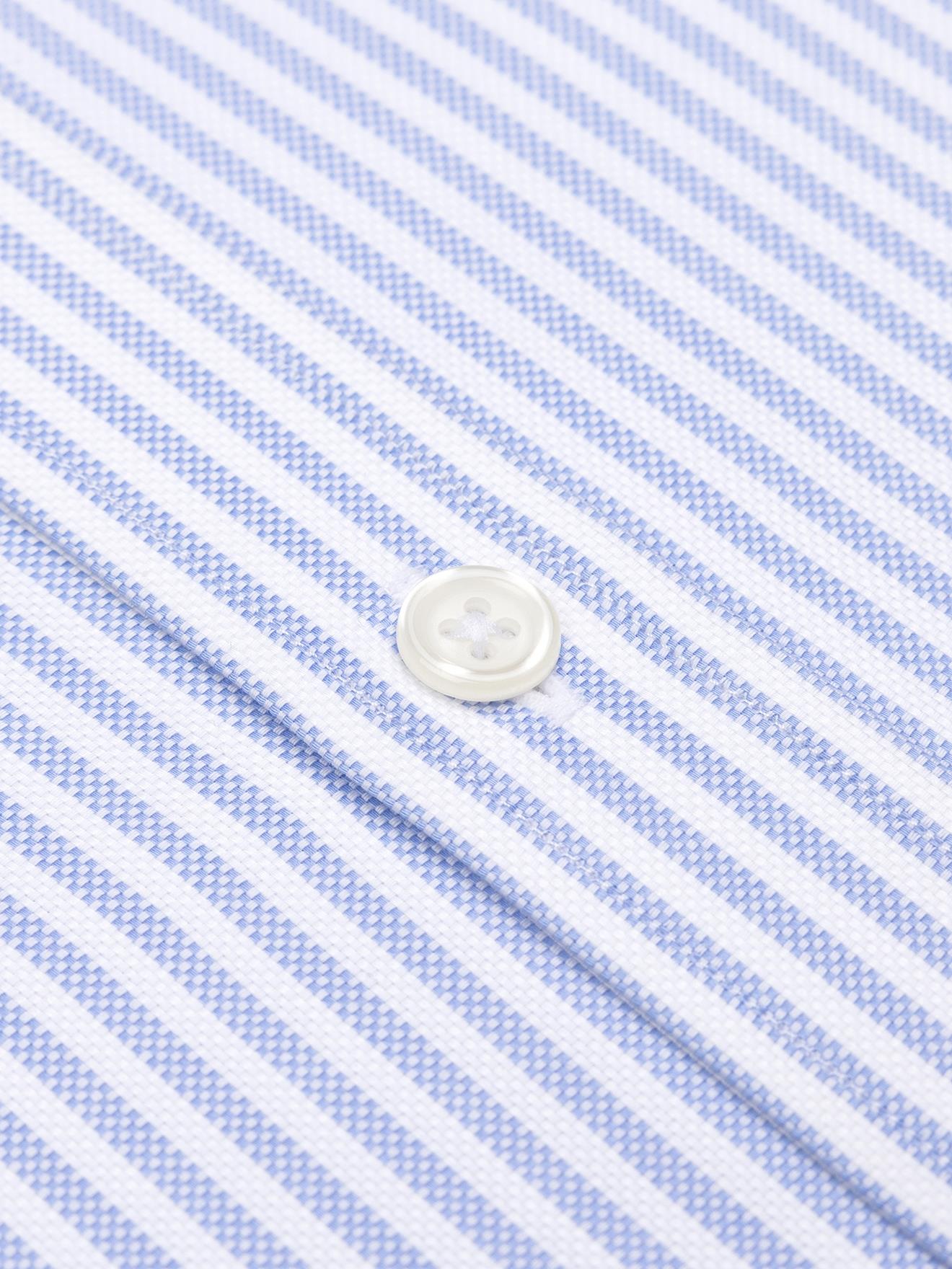 Chemise Darius à rayures ciel - Col Boutonné