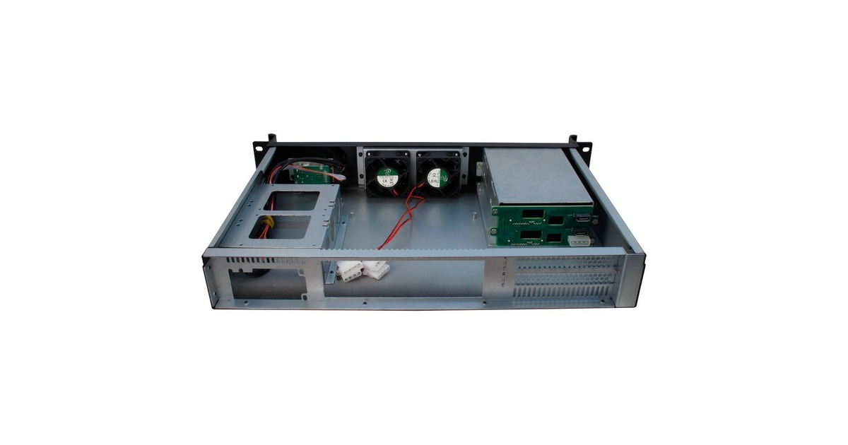 Inter-Tech1.5U-1528L rack behuizing  (Zwart | 2x USB-A)