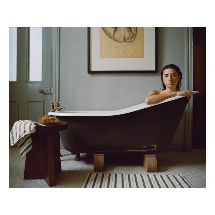 Baina Tapis de bain Echo | Blanc/Écru