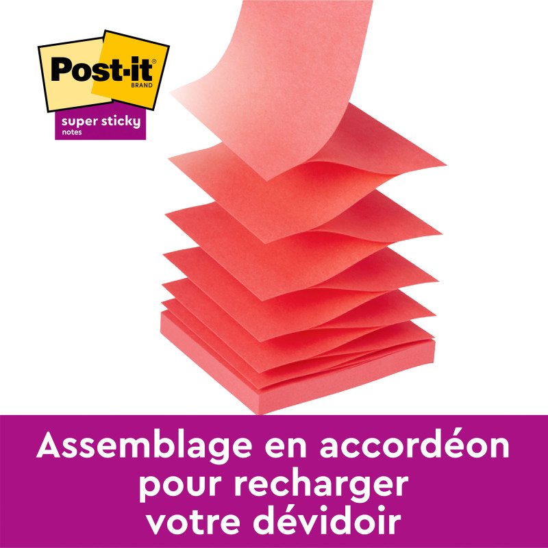 Z-notes repositionnables couleurs Cosmic Super Sticky Post-it 76 x 76 mm - bloc de 90 feuilles