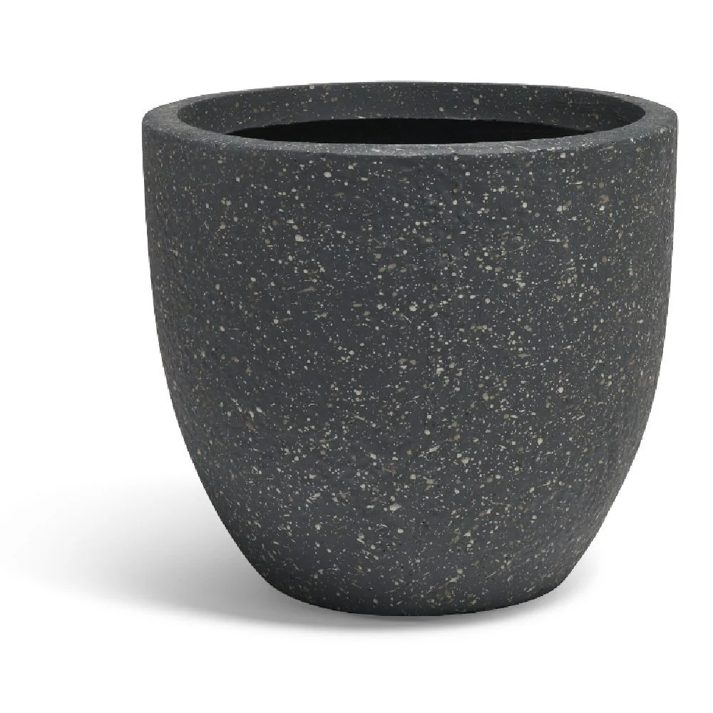 Cache pot fibre d'argile rond effet pierre noir Ø29 cm