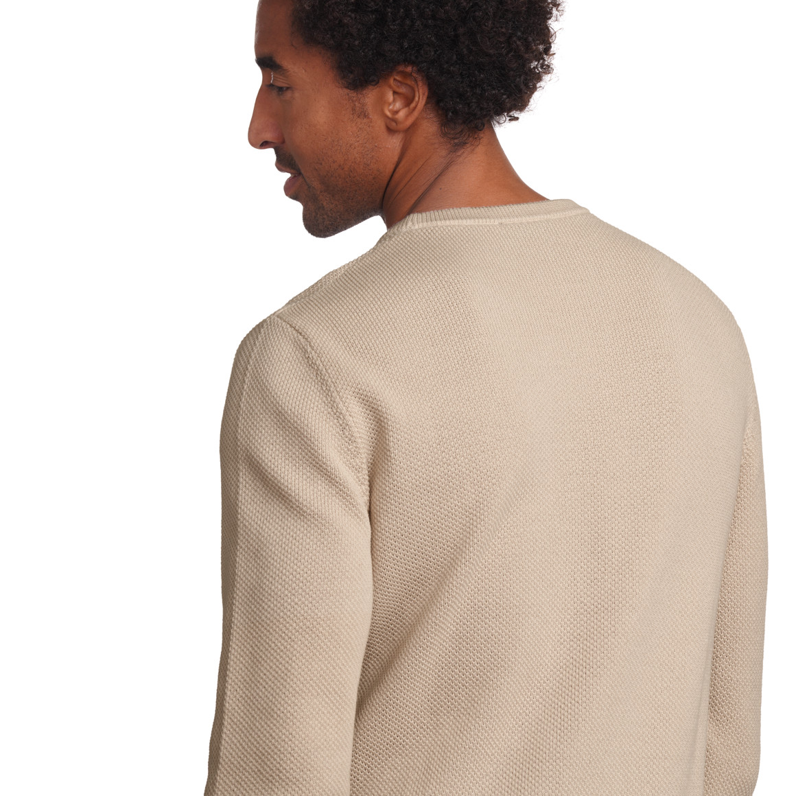 Herren Strickpullover mit Struktur beige