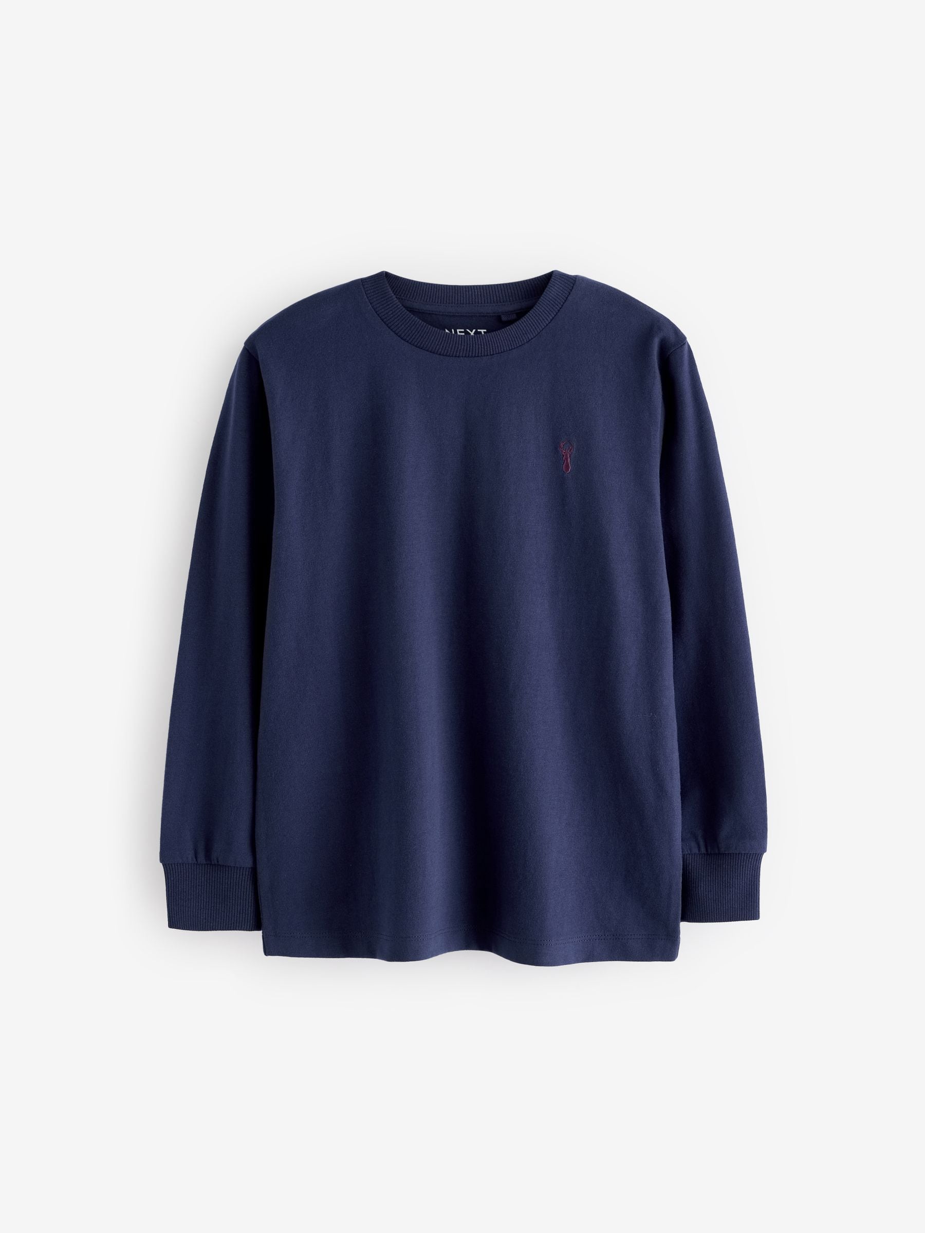 Bessenrood/grijs/wit/blauw - Verpakking van 4 zachte T-shirts met lange mouwen (3-16jr)