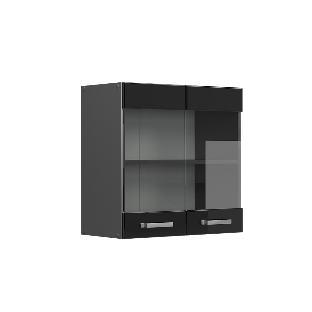 Vicco Glashängeschrank Küchenschrank R-Line Solid Anthrazit Schwarz 60 cm modern