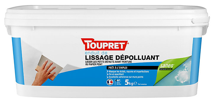 Enduit de lissage dépolluant en pâte Toupret 5kg