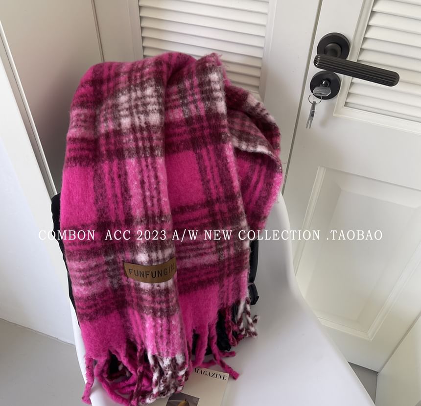 Combon - Geruite Fringe Sjaal