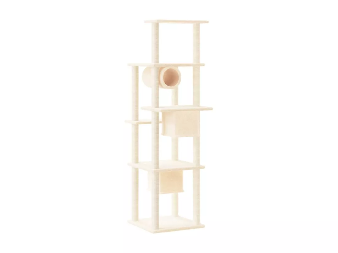 Arbre à chat avec griffoirs en sisal Crème 169 cm