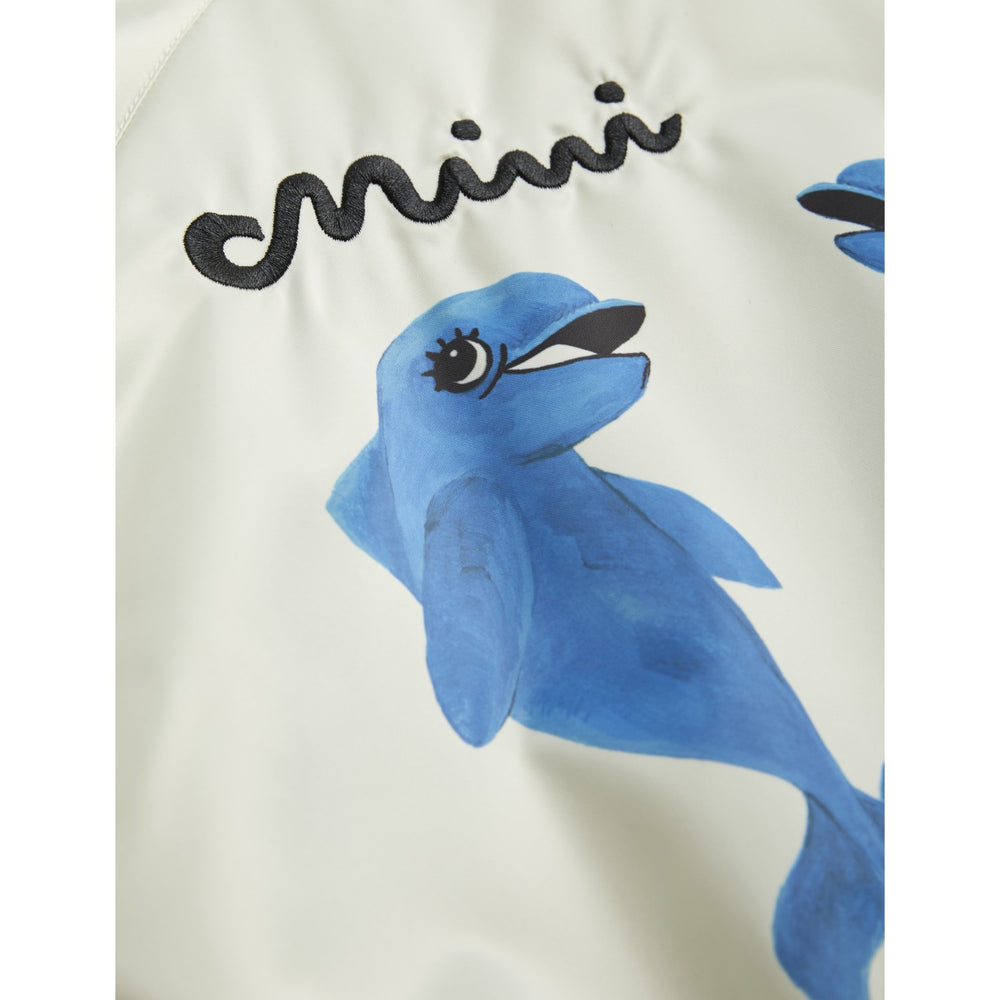 Køb Mini Rodini White Dolphins Lightweight Baseball Jakke