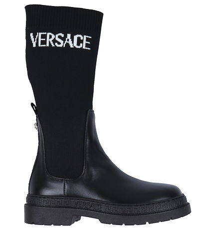 Versace Støvler - Boot Calf - Blåck/White/Palladium