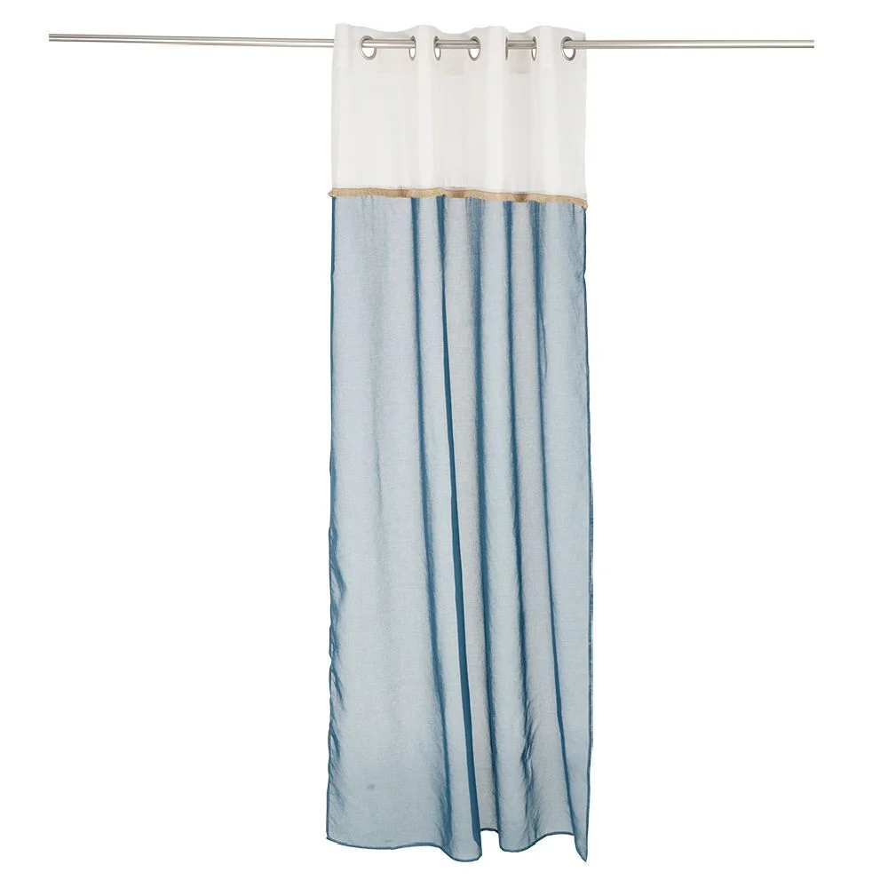 Voilage polyester 140x240cm bicolore beige et bleu