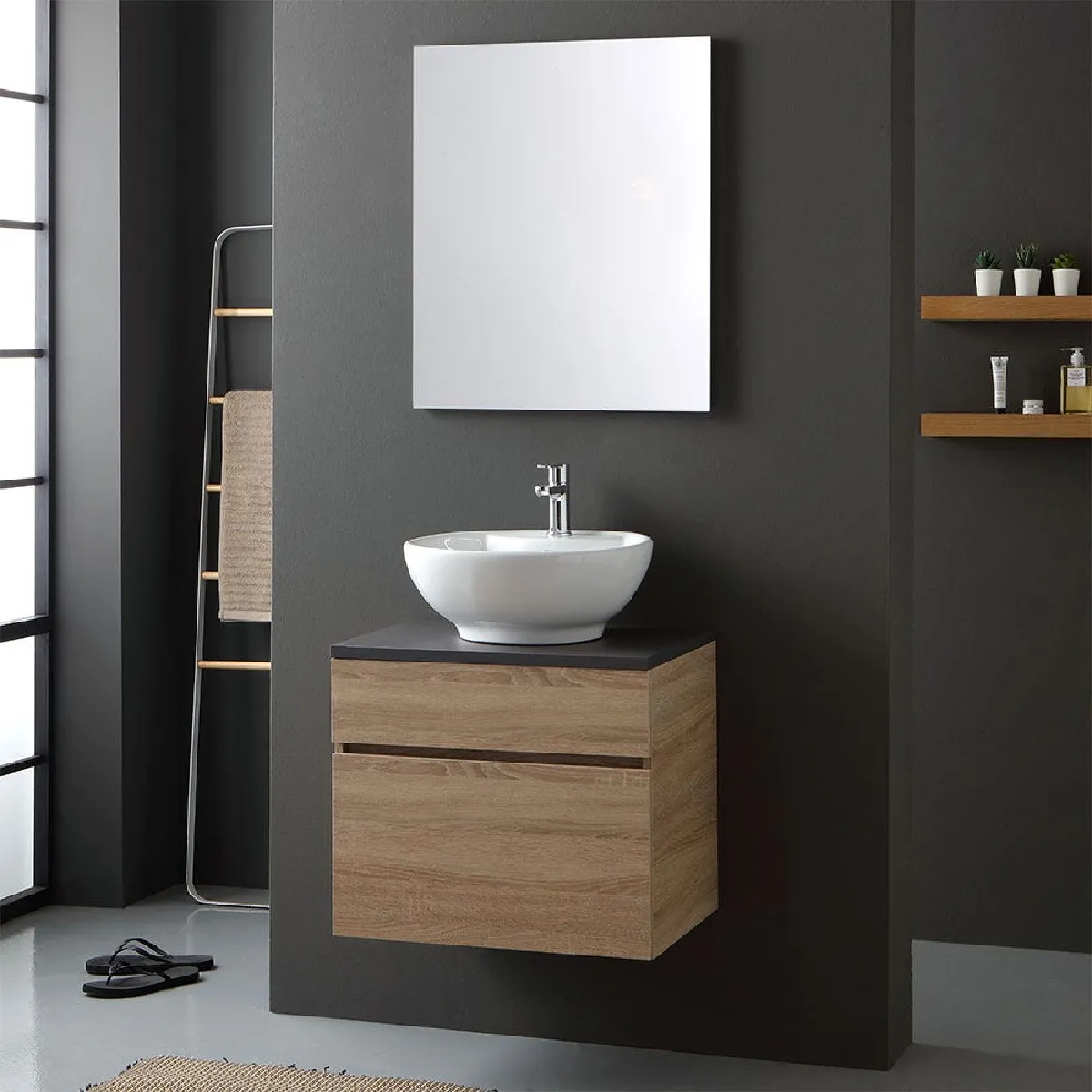 Kiamami Valentina Meuble de salle de bain 60 cm - Sole