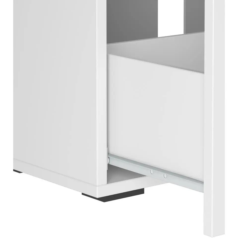 Malika - Wastafelonderkast 80 cm met 1 klep 1 lade in antraciet wit
