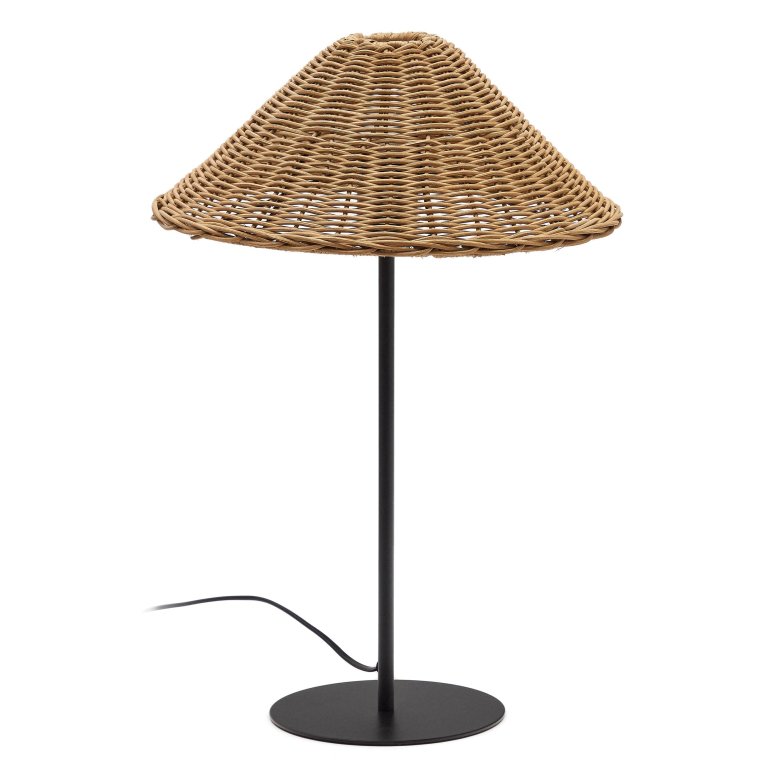 Kave Home Urania tafellamp rotan