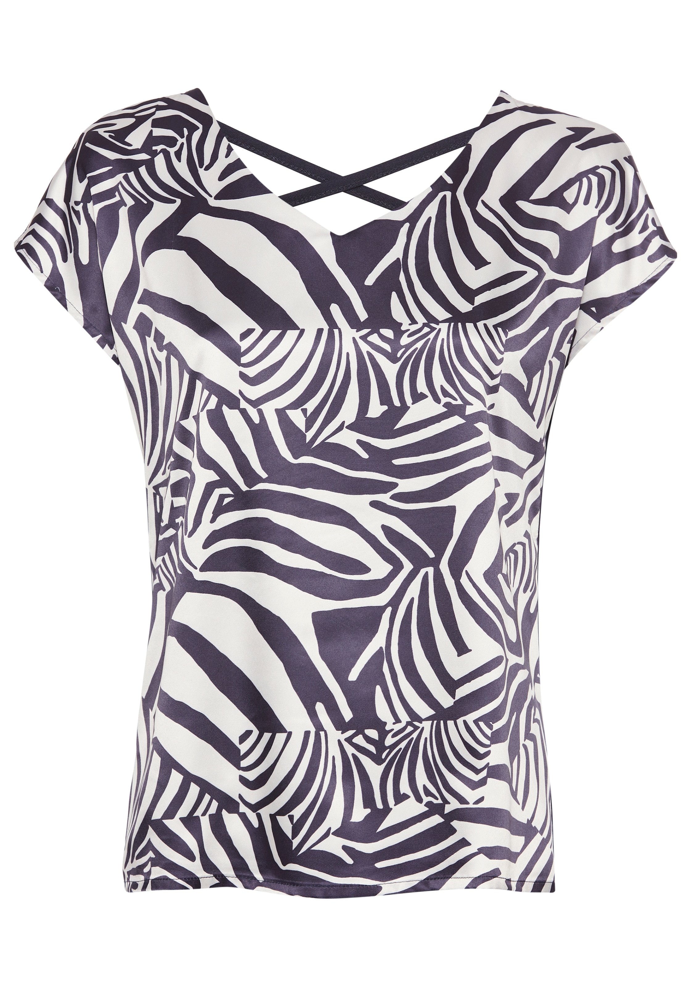Laura Scott Shirtbluse , in Shirt-Optik, vorne leichtglänzender Satin
