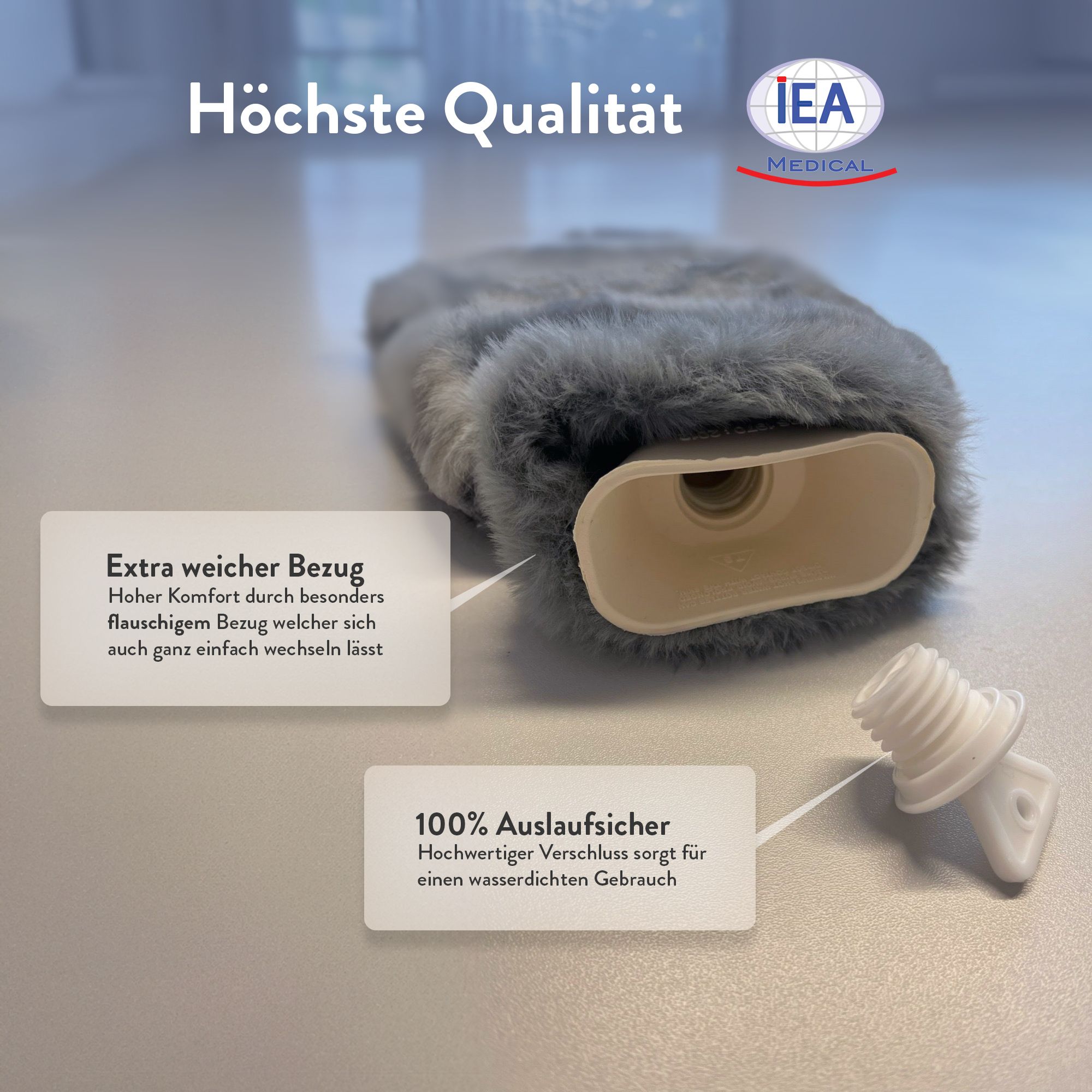 IEA Medical Wärmflasche mit zwei Bezügen