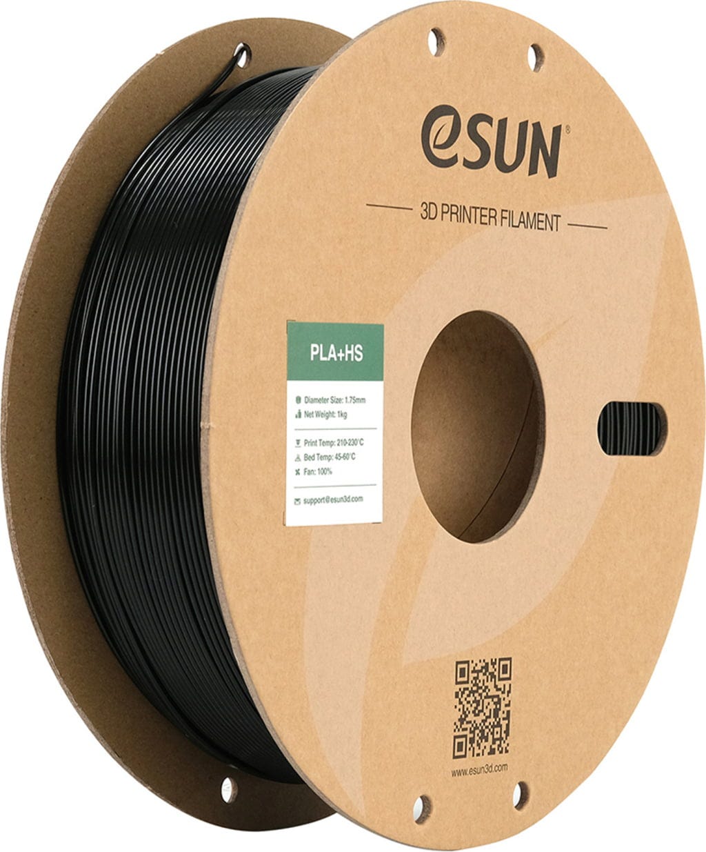 eSUN  PLA+HS Black, 1,75 mm / 1000 g    PLA-Filament für den Hochgeschwindigkeitsdruck