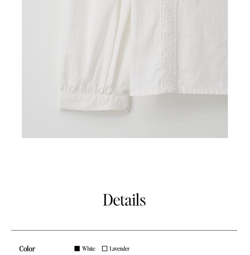 rolarola - Blouse met lint en kant (wit)