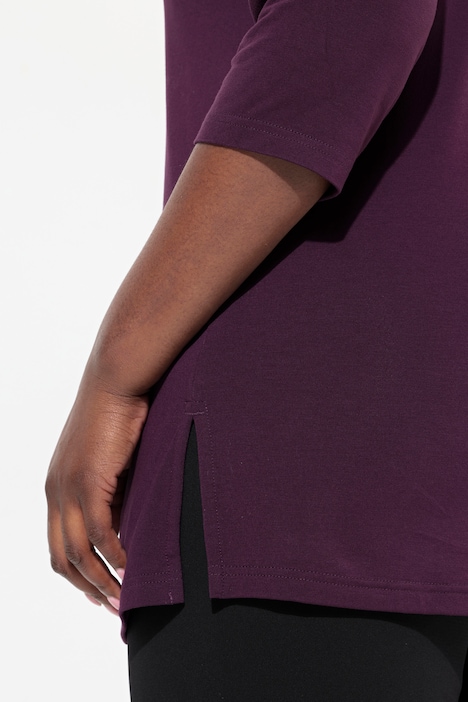 Shirt, tiefer Rundhalsausschnitt, 3/4 Arm