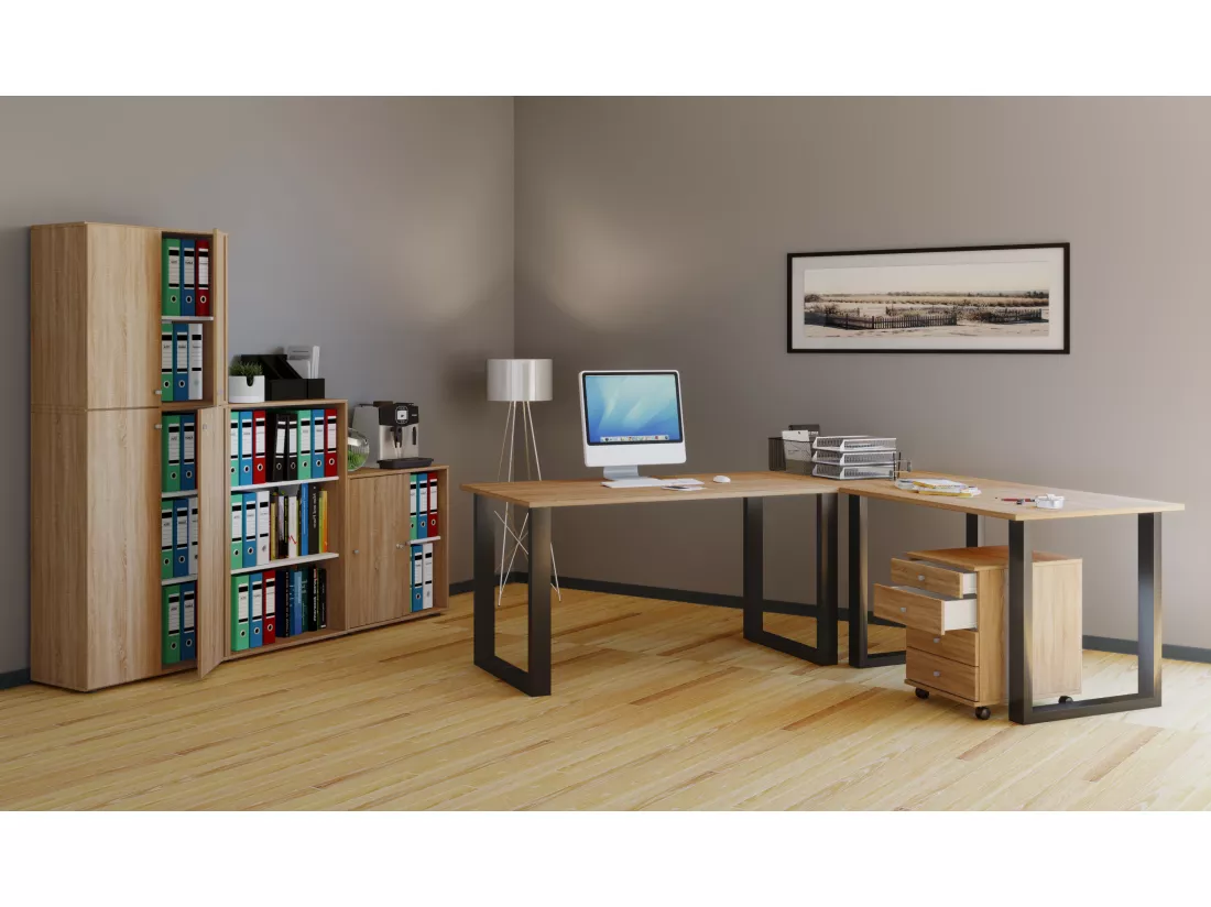 Bureau d'angle Lona 50 cm U Alu Noir