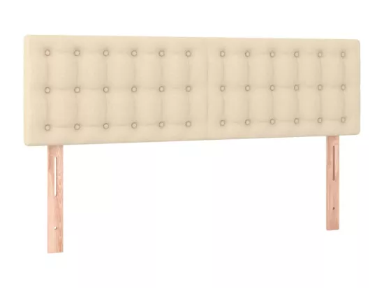 Sommier tapissier avec matelas et LED Crème 140x190 cm Tissu