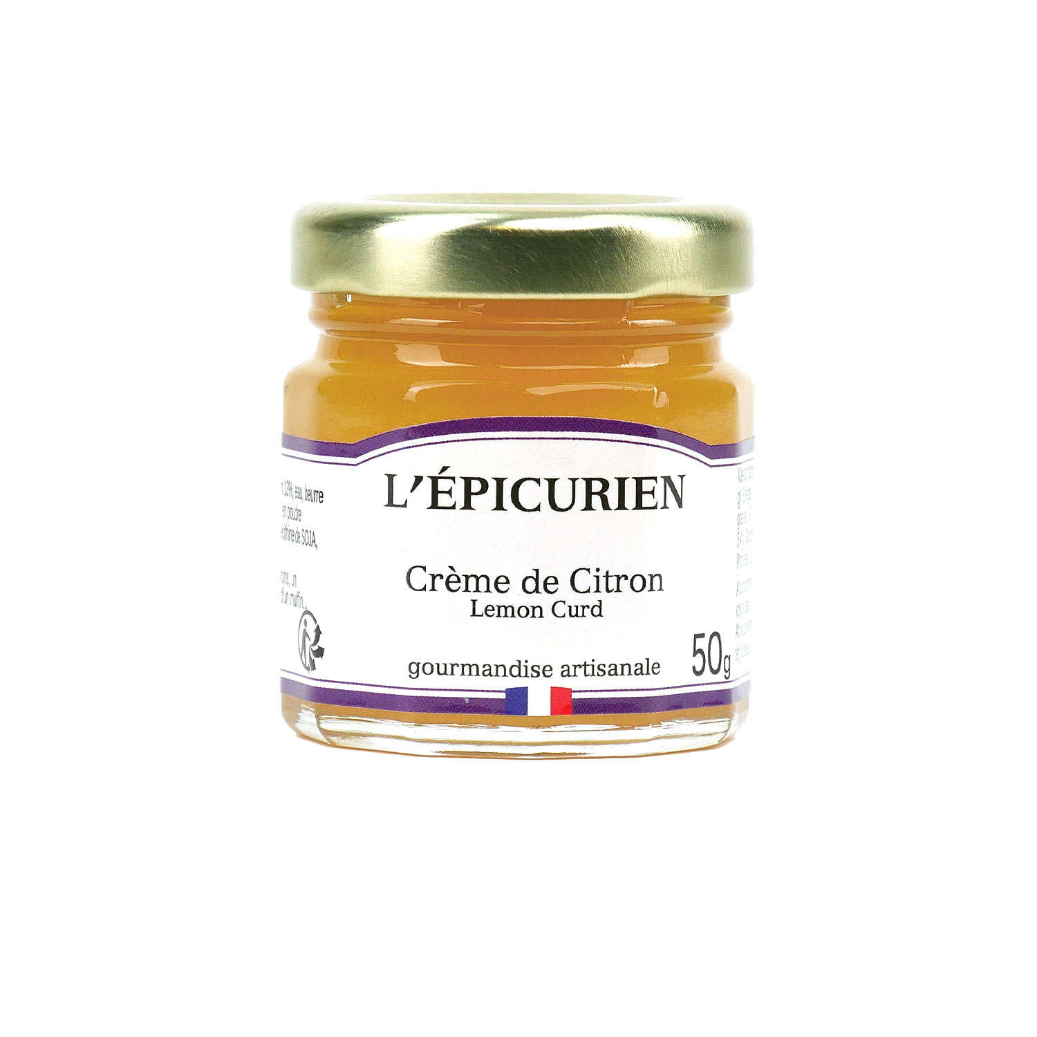 Lemon Curd (crème de citron) en pot portion